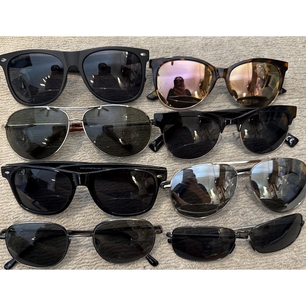 Lot of 8 Men's Designer Sunglasses: BERMINGHAMMER, Dot Dash, PanamaJack, Grant+
